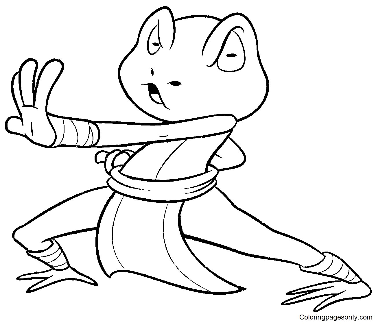 Coloriage Grenouille Kung Fu