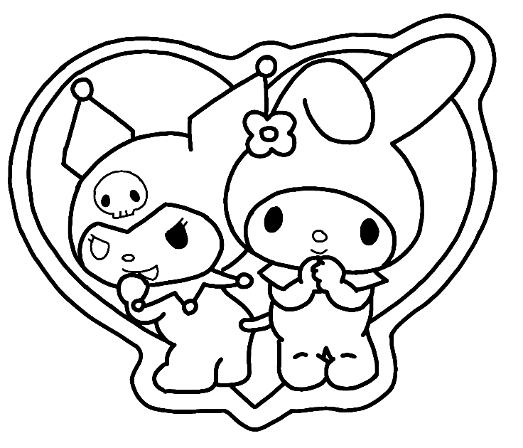 Kuromi and My Melody Coloring Pages