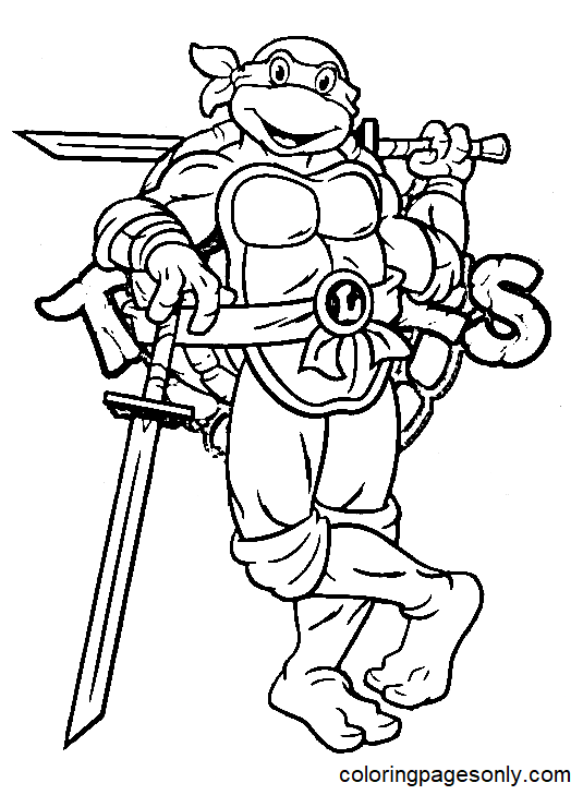 Desenho de Leonardo Teenage Mutant Ninja Turtles para colorir