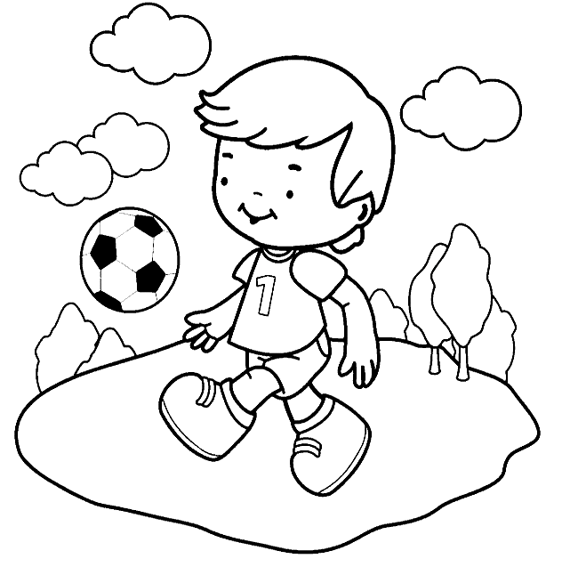 لاعب كرة قدم صغير من كرة القدم