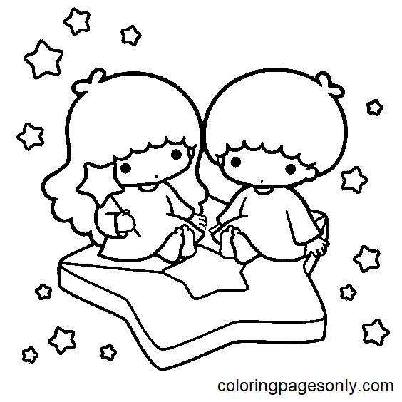 Little Twin Stars on Star Coloring Pages