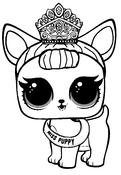Página para colorir Lol Pets Miss Puppy