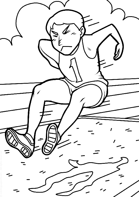 Long Jump Landing Coloring Pages
