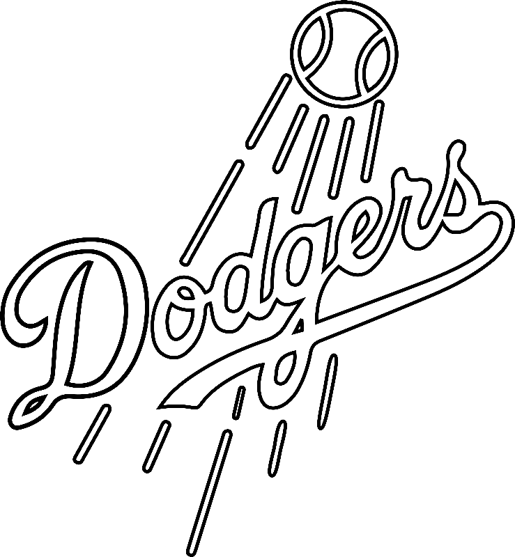 Раскраска Логотип Лос-Анджелес Доджерс
