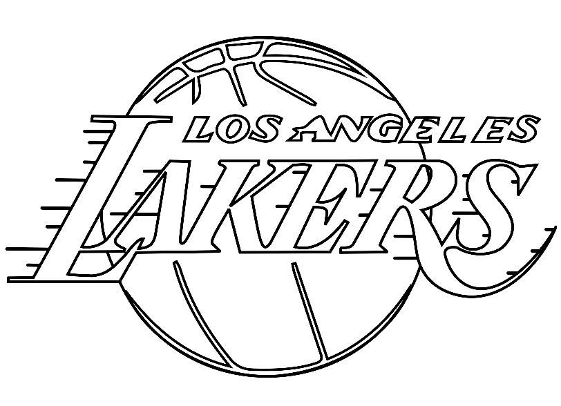 Pagina da colorare del logo dei Los Angeles Lakers