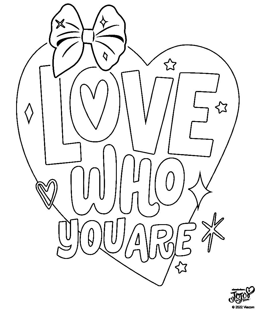 Love Who You Are Coloring Page
