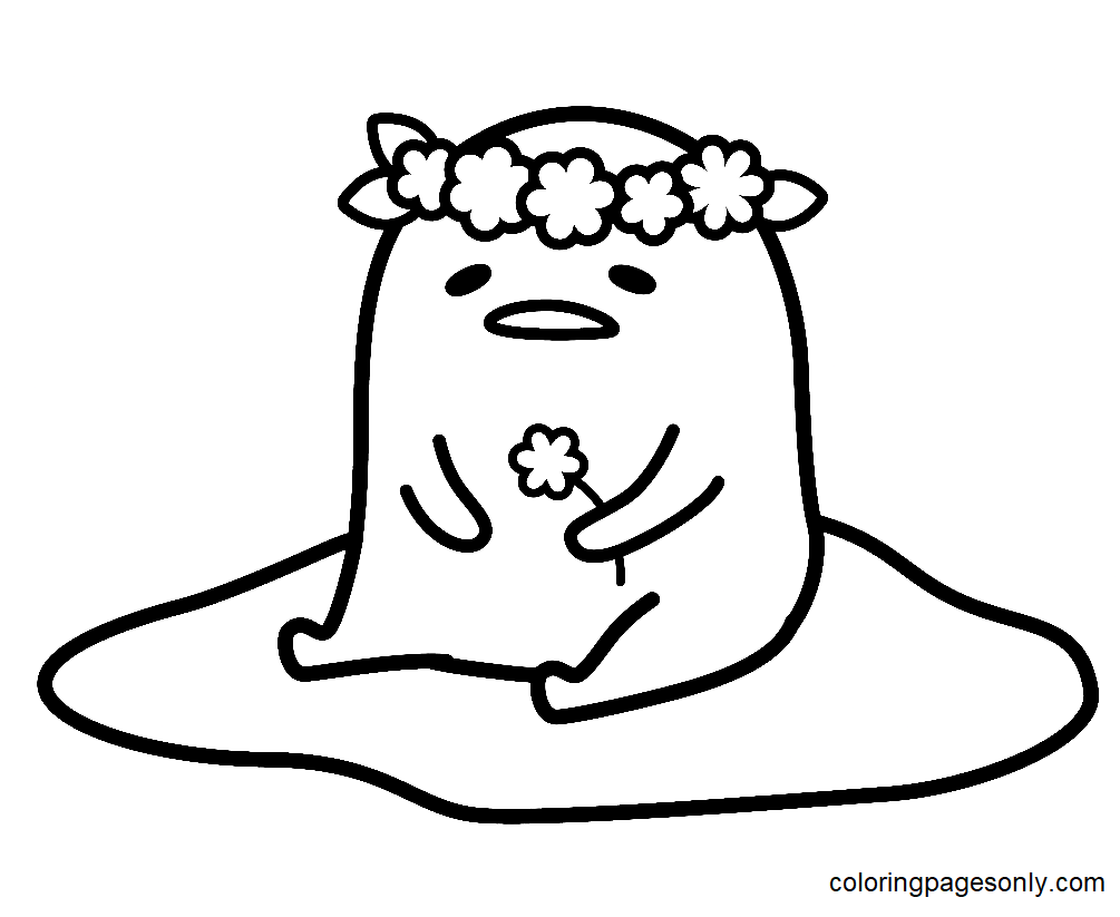 Lovely Gudetama Coloring Page