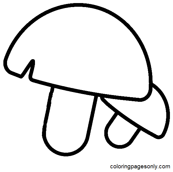 Lovely Mushrooms Coloring Page