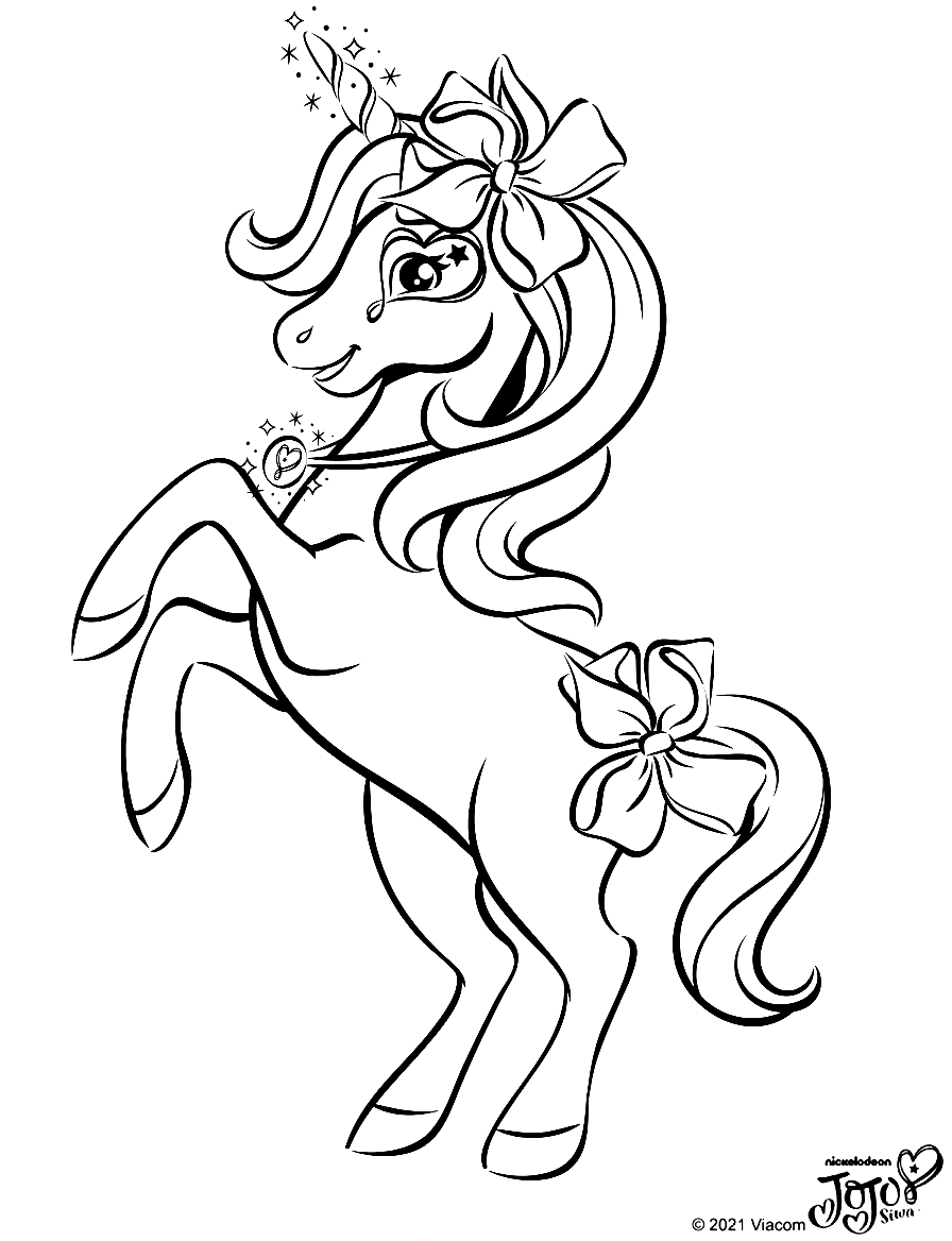 Dibujo de Jojo Siwa Unicornio para colorear