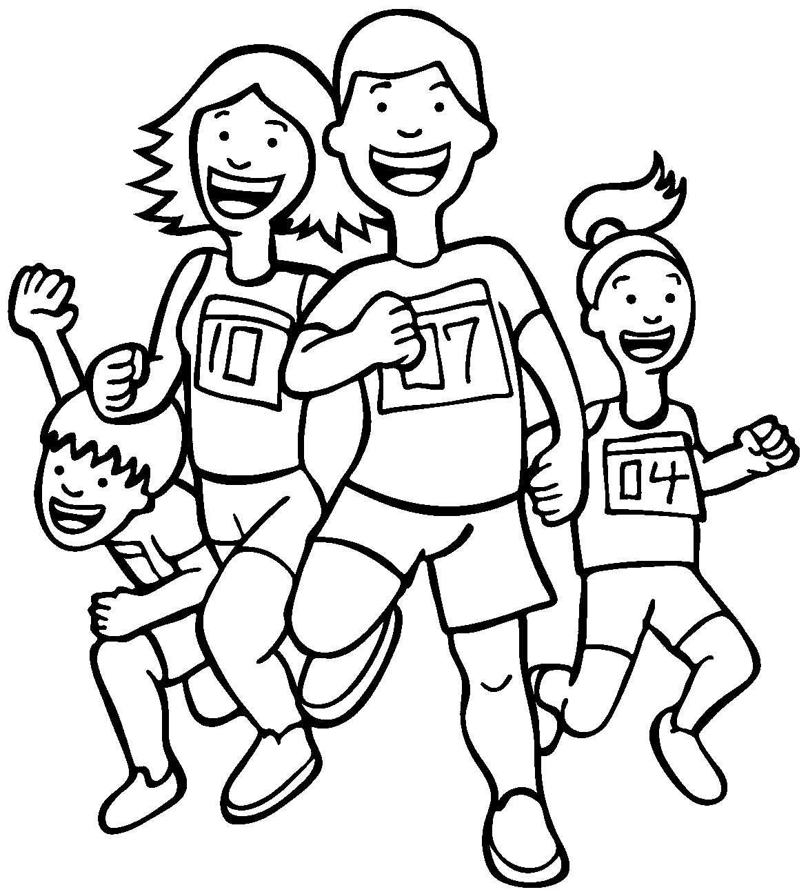 Página para colorir de maratonistas