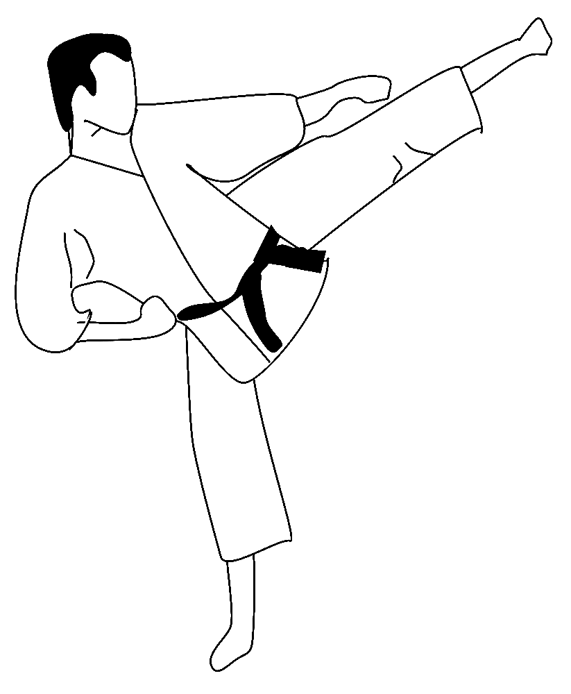 Martial Arts Kick Coloring Page
