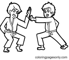 Dibujos de artes marciales para colorear