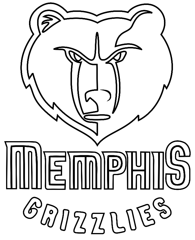 Раскраска Логотип Мемфис Гриззлис