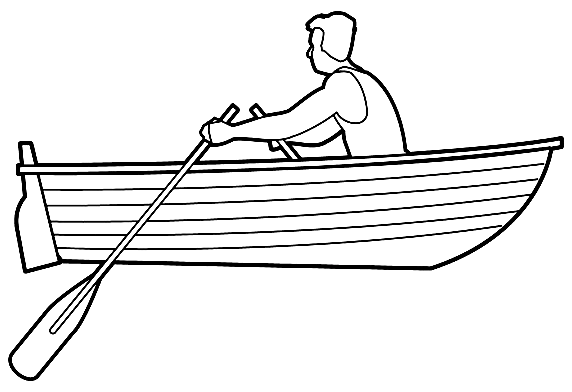 Men Rowing Coloring Page
