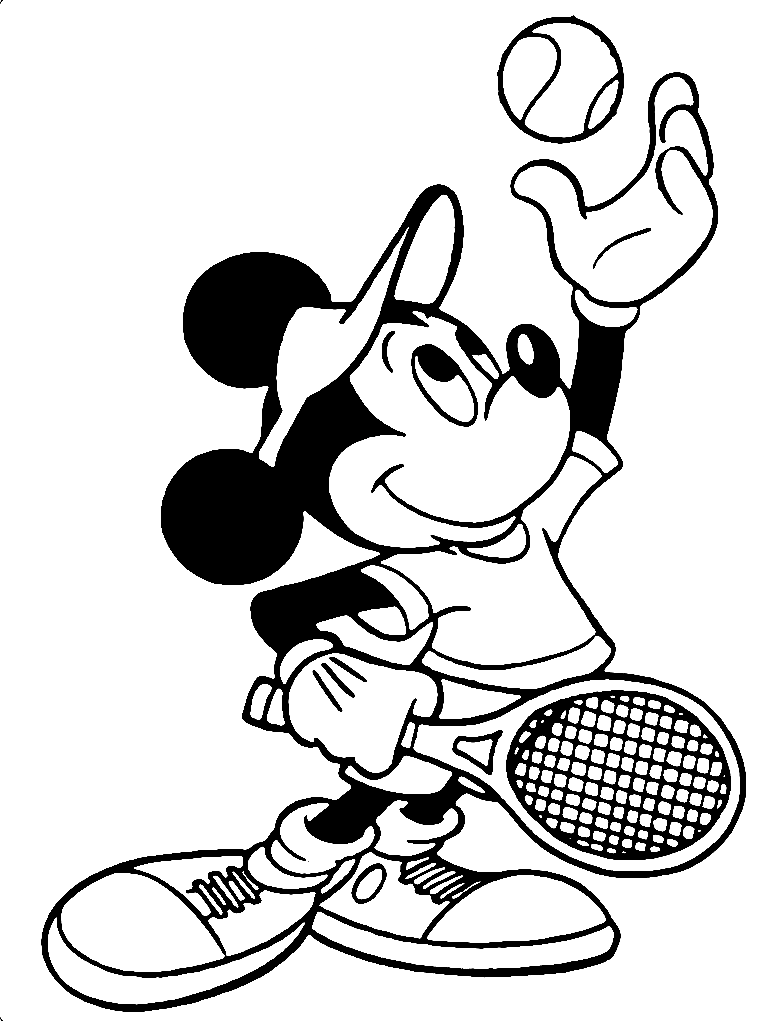 Mickey Mouse jouant au tennis de Tennis