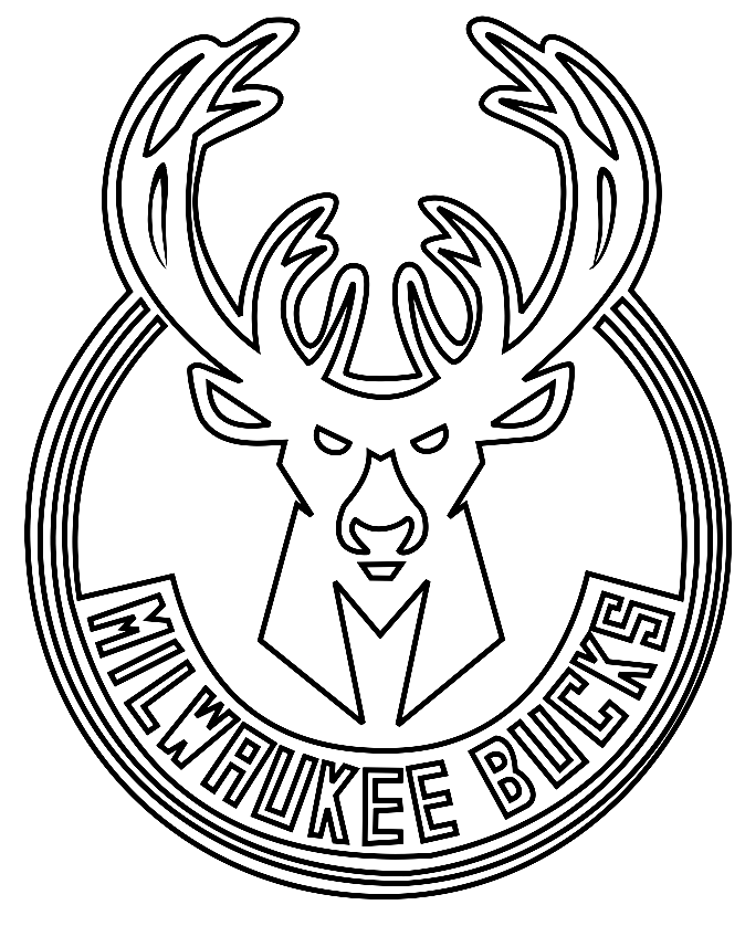 Pagina da colorare del logo Milwaukee Bucks
