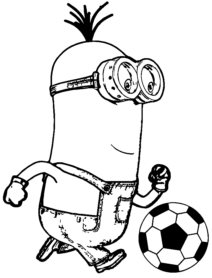 Minion spielt Fußball vom Fußball