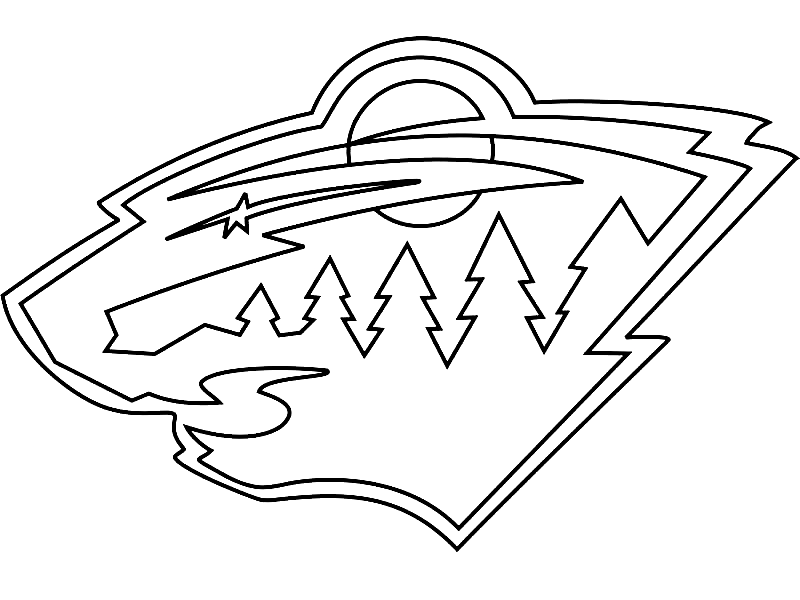 Раскраска Логотип Миннесота Уайлд
