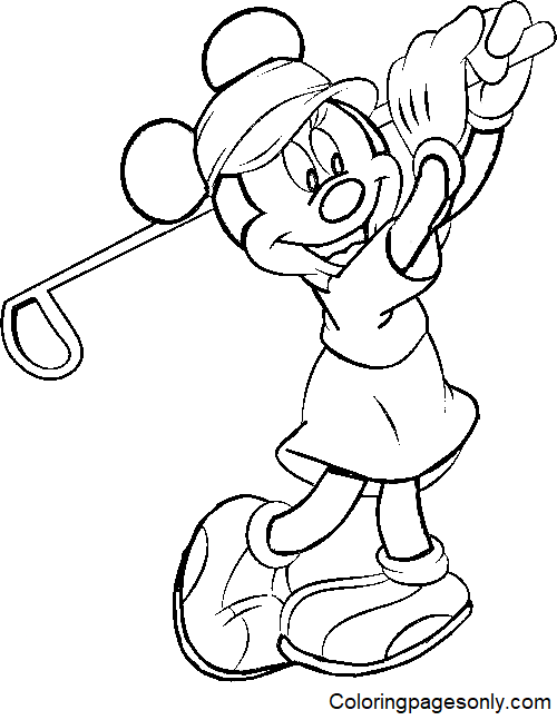 Minnie jogando golfe de Golfe