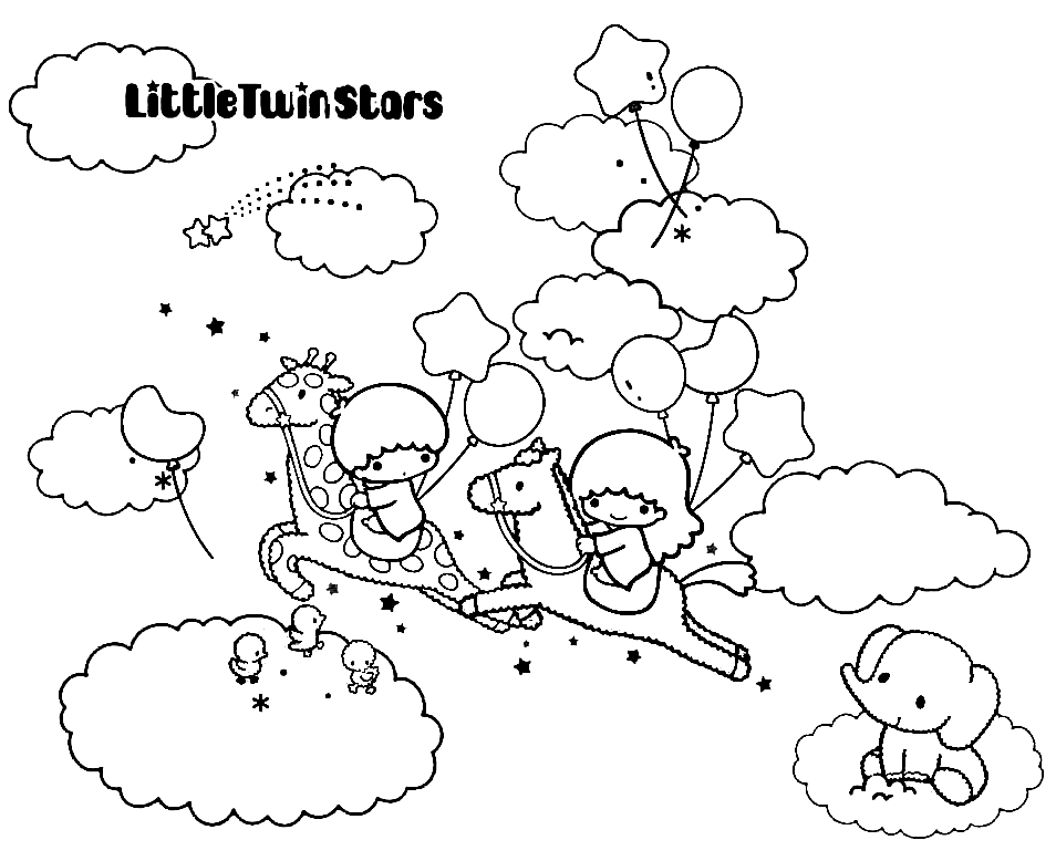 Miraculous Little Twin Stars Coloring Pages