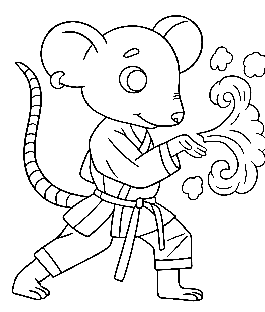 Мышь занимается боевыми искусствами из боевых искусств