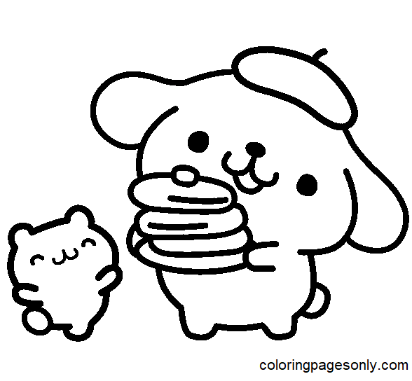 Muffin And Pompompurin Coloring Page Free Printable Coloring Pages