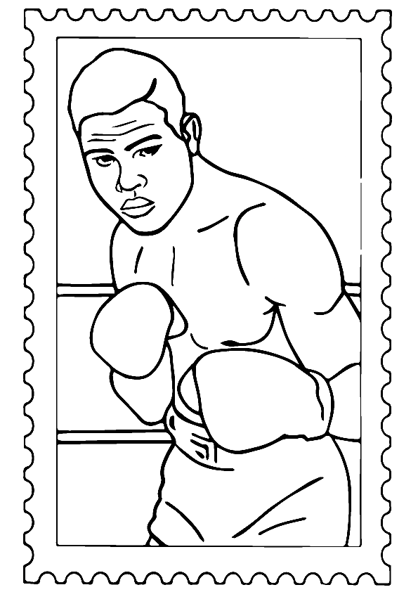 Selo postal de Muhammad Ali do boxe