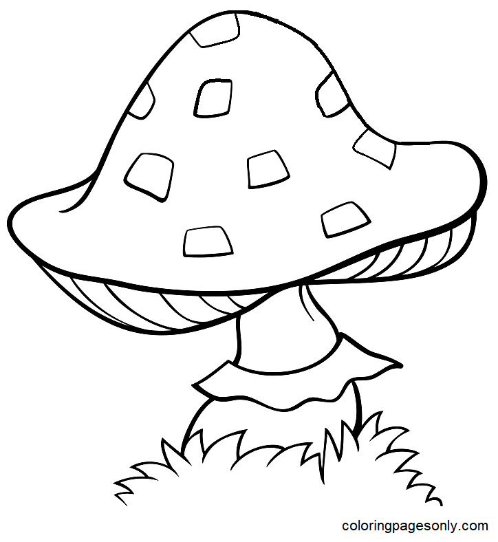 Mushroom Free Coloring Page