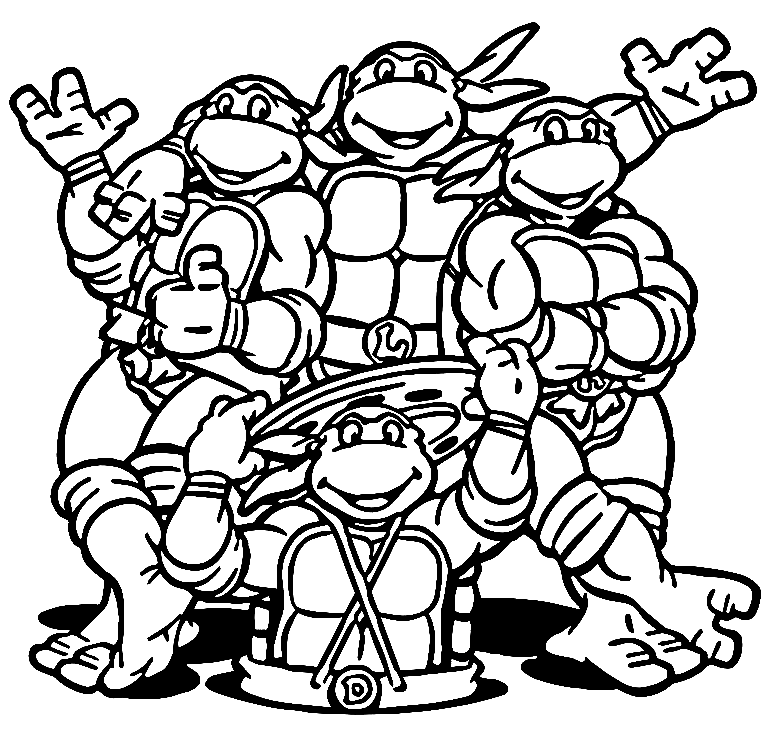 Dibujo para colorear de las Tortugas Ninja mutantes0