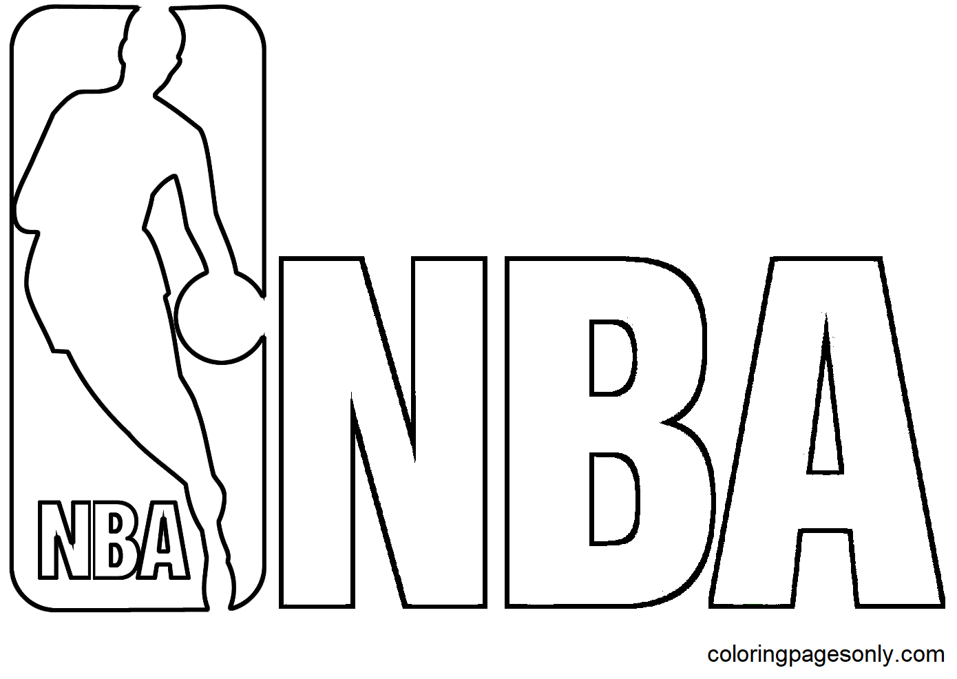 Pagina da colorare del logo NBA
