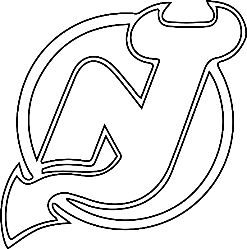 Раскраска Логотип Нью-Джерси Девилз