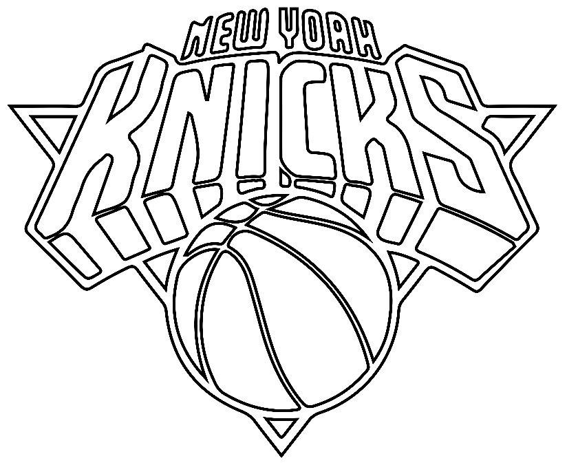 صفحة تلوين شعار نيويورك نيكس