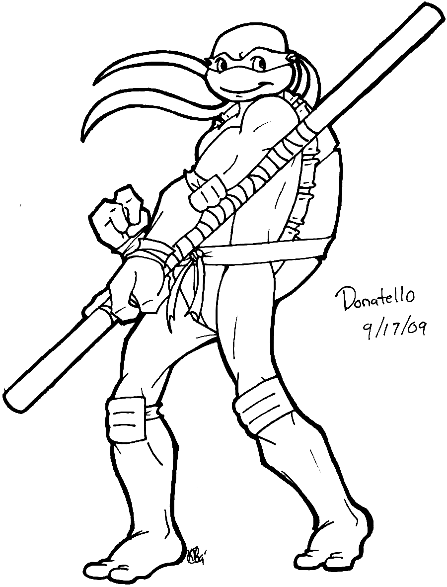 Coloriage Tortues Ninja Donatello Fanart