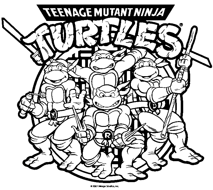 Ninja Turtles kleurplaat printen