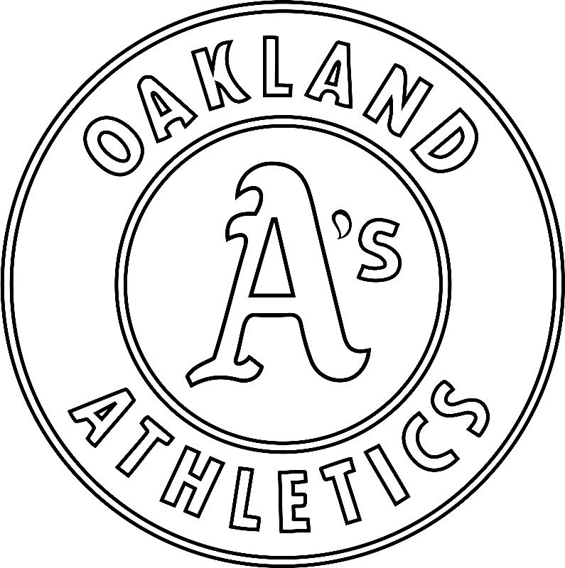 Pagina da colorare del logo di Oakland Athletics
