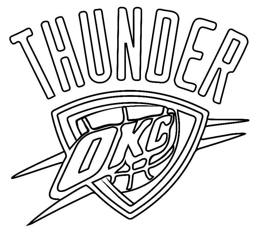 Pagina da colorare del logo di Oklahoma City Thunder