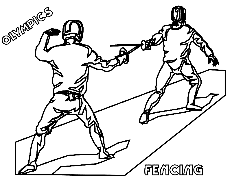Olympic Fencing Coloring Page