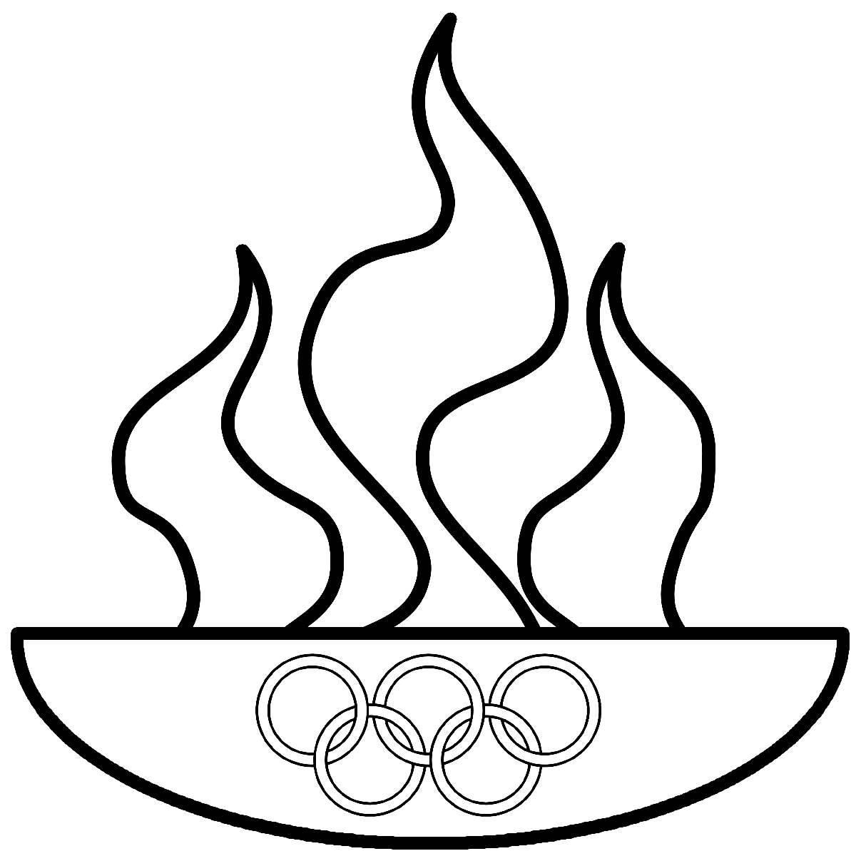Página para colorir da chama olímpica