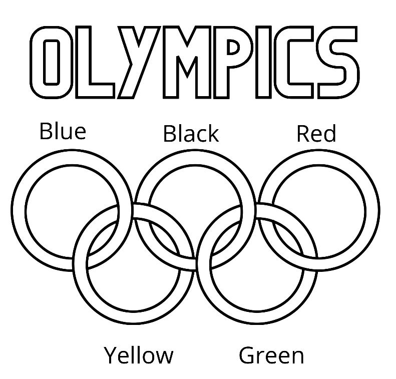 Página para colorir de anéis olímpicos