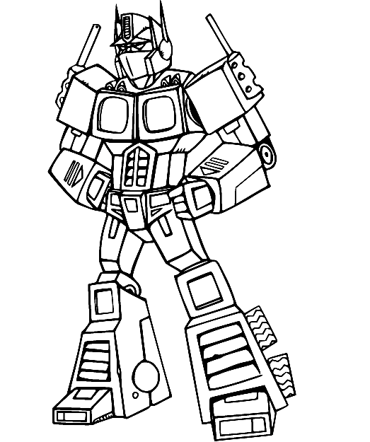 Optimus Prime from Rescue Bots Coloring Page