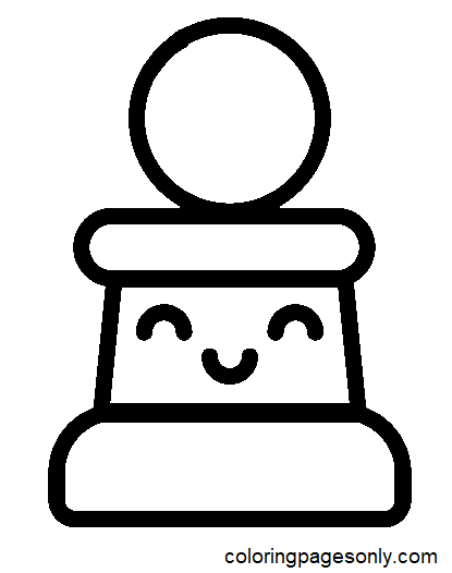 Pawn Cute Chess Piece Coloring Pages