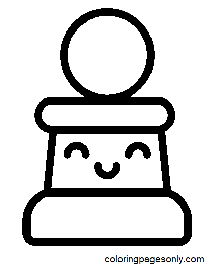 Pawn Cute Chess Piece Coloring Pages - Free Printable Coloring Pages