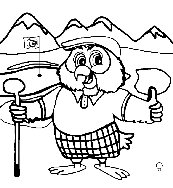 Peppy Playing Golf Coloring Page