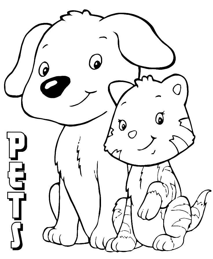 Pets Free Coloring Page