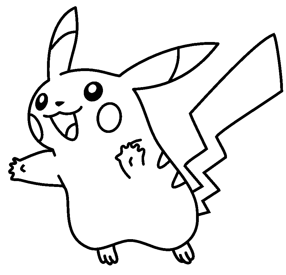 Pikachu Jumping Coloring Page