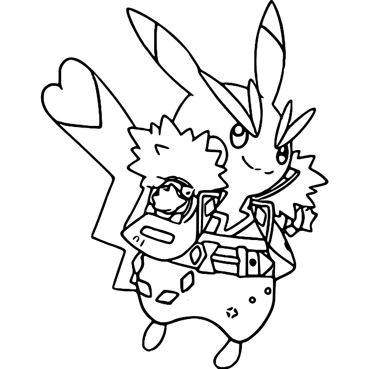 Pikachu Rock Star Coloring Page