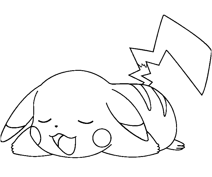 Dormir Pikachu Desenho Para Colorir - Ultra Coloring Pages