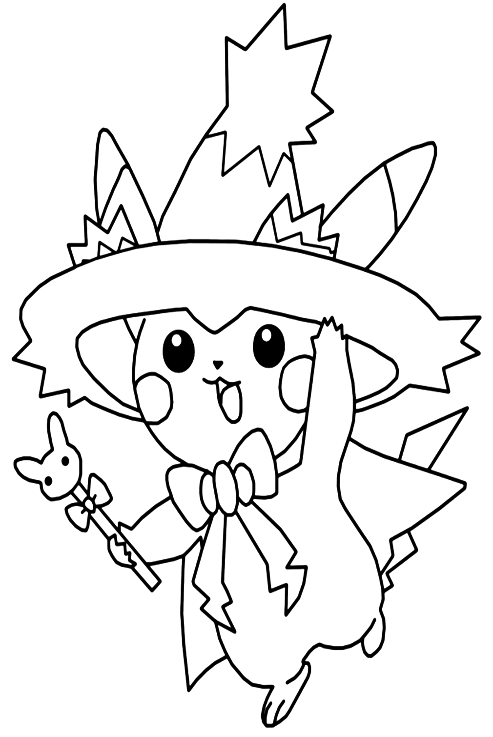 Pikachu Wizard Coloring Pages