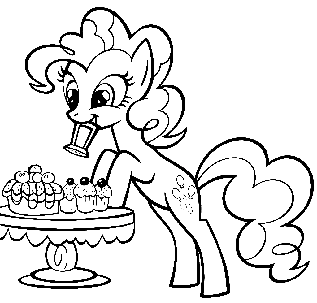 Pinkie Pie and Cakes Coloring Page