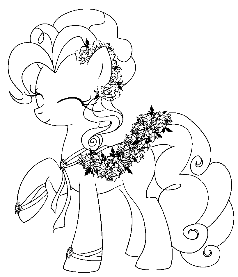 Pinkie Pie con un vestido con flores de Pinkie Pie